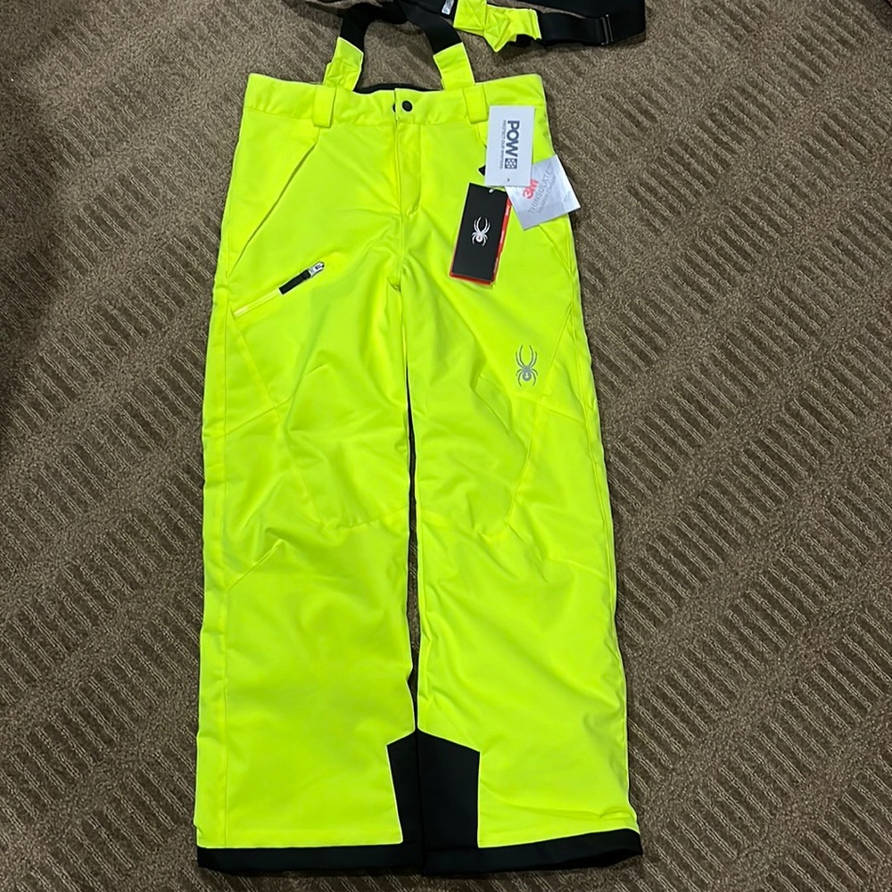 Boys Spyder Ski Pants - Bright Yellow and Black - New With Tags - Size 14